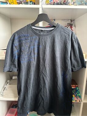 Men’s black with blue stitching point zero t shirt